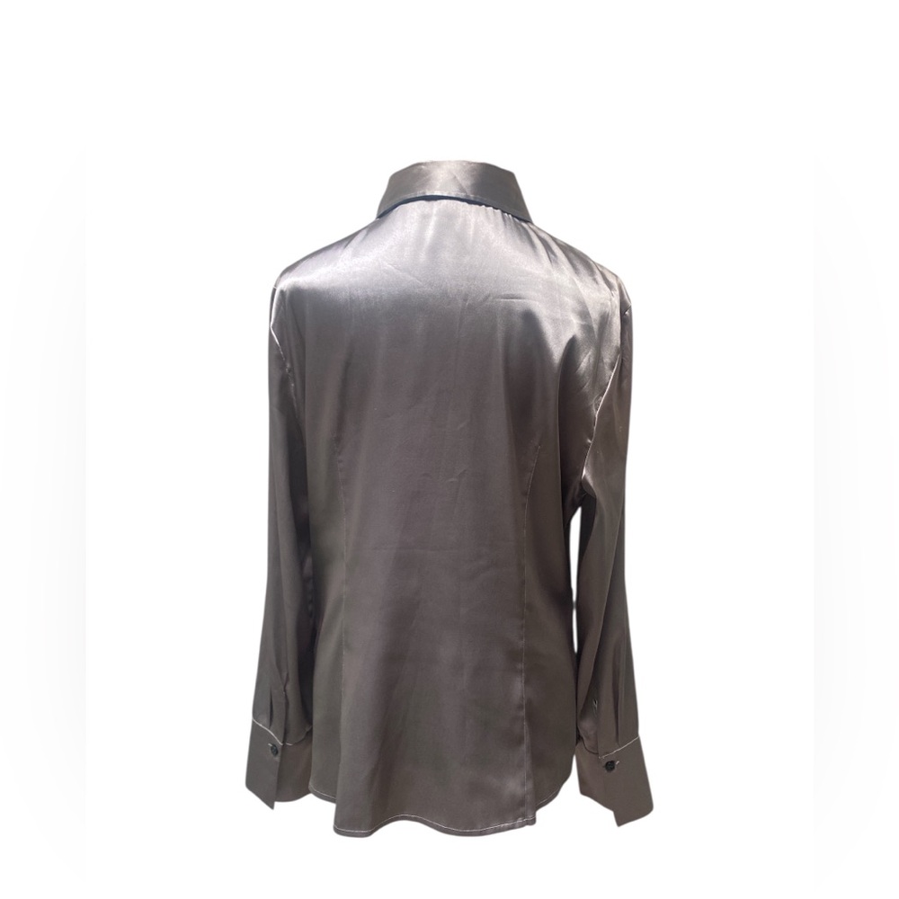 Ann Taylor Metallic Silver Blouse GUC 14 - Picture 2 of 5